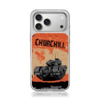 Retro Churchill WWII tank art iPhone 17 Pro Max Electroplated Silver Case1