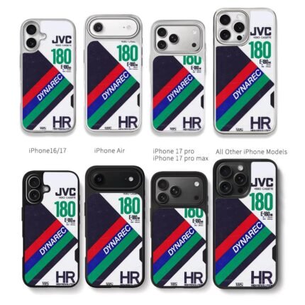 Retro JVC E180 VHS cassette graphic Chris Brown Phone Case Black Electroplated Silver For Iphone 11 To 17