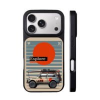 Retro Lada Niva explore sunset art iPhone 17 Pro Max Black Case
