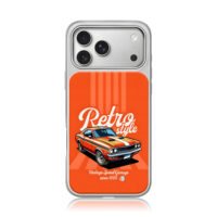Retro muscle car vintage garage art iPhone 17 Pro Max Electroplated Silver Case1