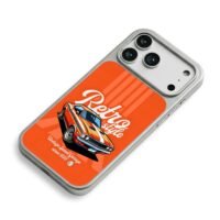 Retro muscle car vintage garage art iPhone 17 Pro Max Electroplated Silver Case2