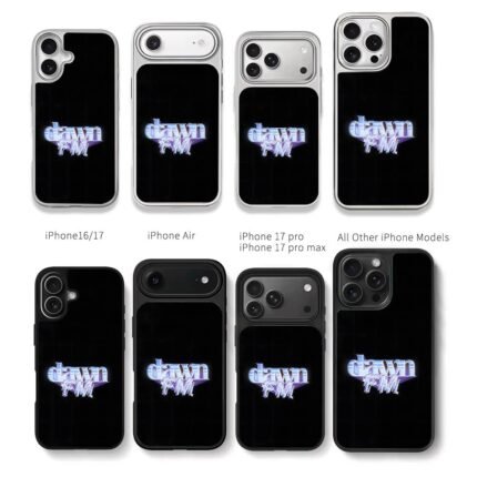 Retro neon Dawn FM logo on black backdrop Chris Brown Phone Case Black Electroplated Silver For Iphone 11 To 17