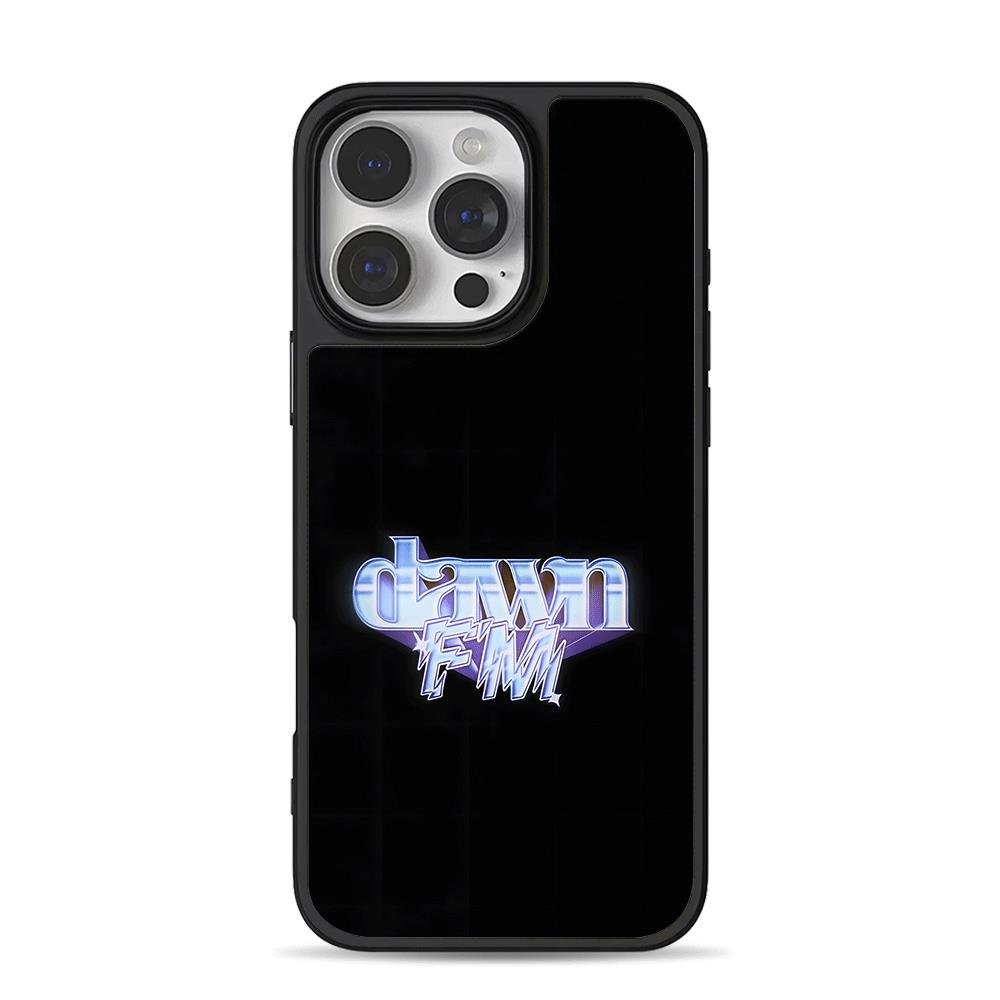 Retro neon Dawn FM logo on black backdrop iPhone 16 Pro Max Black Case Retro neon Dawn FM logo on black backdrop iPhone 16 Pro Max Black Case