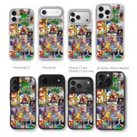 Retro Nintendo Mario Sonic art Chris Brown Phone Case Black Electroplated Silver For Iphone 11 To 17