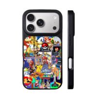Retro Nintendo Mario Sonic art iPhone 17 Pro Max Black Case
