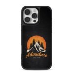 Retro pine adventure calling sunset iPhone 16 Pro Max Black Case