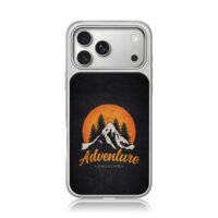 Retro pine adventure calling sunset iPhone 17 Pro Max Electroplated Silver Case1