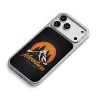Retro pine adventure calling sunset iPhone 17 Pro Max Electroplated Silver Case2