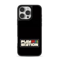 Retro PlayStation colored PS logo iPhone 16 Pro Max Black Case