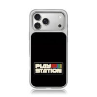 Retro PlayStation colored PS logo iPhone 17 Pro Max Electroplated Silver Case1