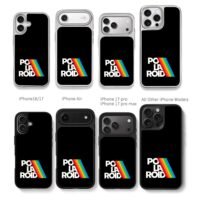 Retro Polaroid rainbow stripe logo Chris Brown Phone Case Black Electroplated Silver For Iphone 11 To 17