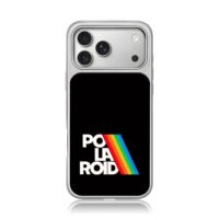 Retro Polaroid rainbow stripe logo iPhone 17 Pro Max Electroplated Silver Case1