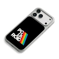 Retro Polaroid rainbow stripe logo iPhone 17 Pro Max Electroplated Silver Case2