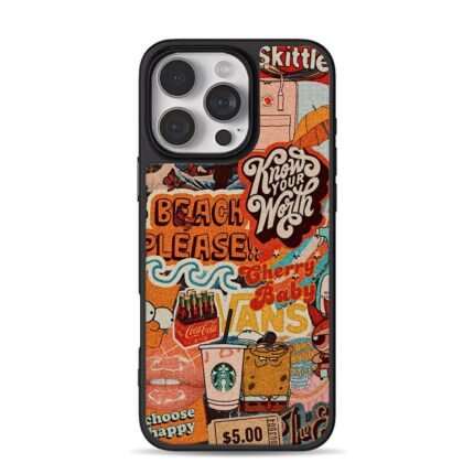 Retro Skittles Vans Coke SpongeBob iPhone 16 Pro Max Black Case