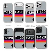 Retro T120 video cassette stripes Chris Brown Phone Case Black Electroplated Silver For Iphone 11 To 17