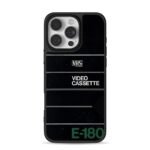 Retro VHS E180 video cassette art iPhone 16 Pro Max Black Case
