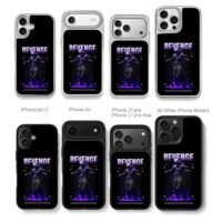 Revenge purple dark hooded lady art Chris Brown Phone Case Black Electroplated Silver For Iphone 11 To 17