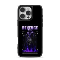 Revenge purple dark hooded lady art iPhone 16 Pro Max Black Case