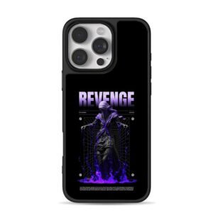 Revenge purple dark hooded lady art iPhone 16 Pro Max Black Case