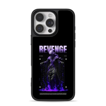 Revenge purple dark hooded lady art iPhone 16 Pro Max Black Case