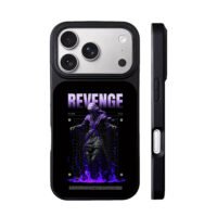 Revenge purple dark hooded lady art iPhone 17 Pro Max Black Case