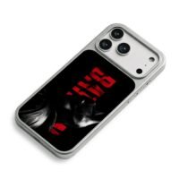 Reversed red BAT text Batman black iPhone 17 Pro Max Electroplated Silver Case2