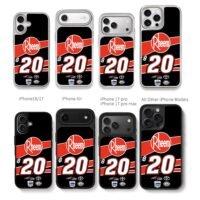 Rheem 20 NASCAR Joe Gibbs Toyota Chris Brown Phone Case Black Electroplated Silver For Iphone 11 To 17