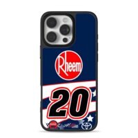 Rheem No20 CocaCola 600 Toyota logos iPhone 16 Pro Max Black Case