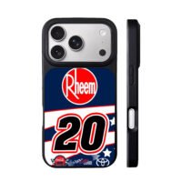 Rheem No20 CocaCola 600 Toyota logos iPhone 17 Pro Max Black Case