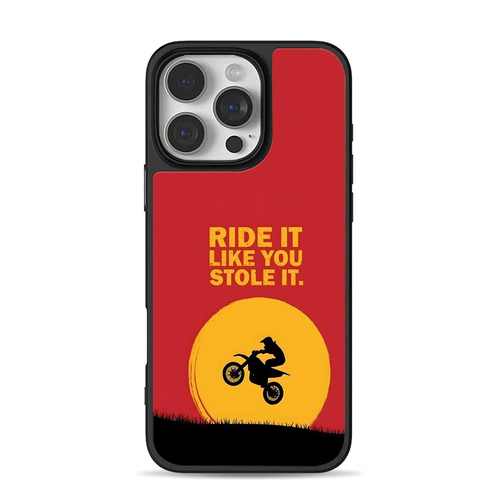 Ride it like you stole it dirt bike iPhone 16 Pro Max Black Case Ride it like you stole it dirt bike iPhone 16 Pro Max Black Case