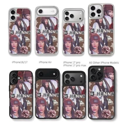 Rihanna Fenty collage with roses Chris Brown Phone Case Black Electroplated Silver For Iphone 11 To 17