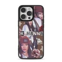 Rihanna Fenty collage with roses iPhone 16 Pro Max Black Case