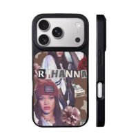 Rihanna Fenty collage with roses iPhone 17 Pro Max Black Case