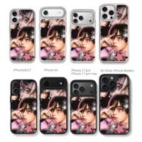 RIIZE Wonbin pink star collage Chris Brown Phone Case Black Electroplated Silver For Iphone 11 To 17