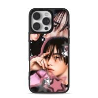 RIIZE Wonbin pink star collage iPhone 16 Pro Max Black Case