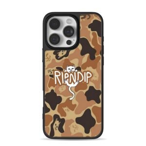 Ripndip cat middle finger camo iPhone 16 Pro Max Black Case