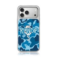 RIPNDIP middle finger cat camo iPhone 17 Pro Max Electroplated Silver Case1