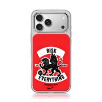 Risk Everything Griffin Nike Soccer iPhone 17 Pro Max Electroplated Silver Case1