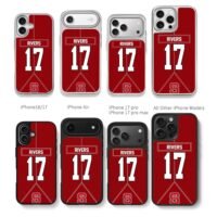 RIVERS 17 NC State football jersey design Chris Brown Phone Case Black Electroplated Silver For Iphone 11 To 17