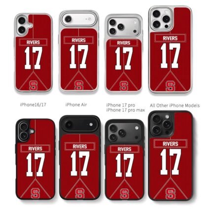 RIVERS 17 NC State football jersey design Chris Brown Phone Case Black Electroplated Silver For Iphone 11 To 17