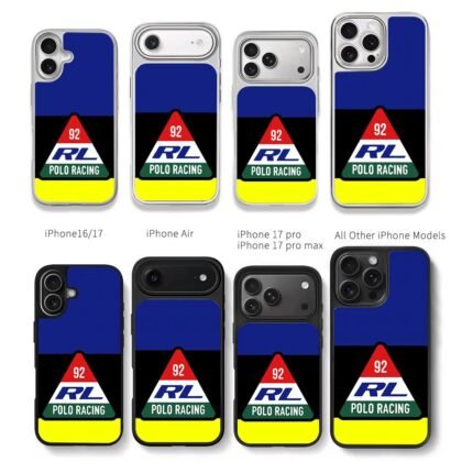 RL Polo Racing 92 color block logo Chris Brown Phone Case Black Electroplated Silver For Iphone 11 To 17