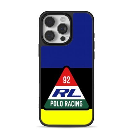 RL Polo Racing 92 color block logo iPhone 16 Pro Max Black Case