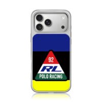 RL Polo Racing 92 color block logo iPhone 17 Pro Max Electroplated Silver Case1