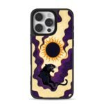 Roaring black panther solar eclipse iPhone 16 Pro Max Black Case