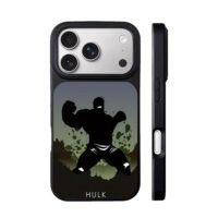 Roaring Hulk silhouette with debris iPhone 17 Pro Max Black Case