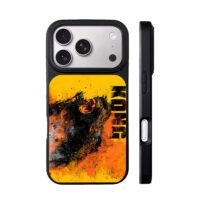 Roaring Kong KONG splatter art yellow iPhone 17 Pro Max Black Case