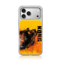 Roaring Kong KONG splatter art yellow iPhone 17 Pro Max Electroplated Silver Case1