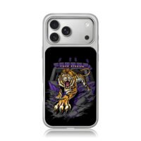 Roaring tiger at Tiger Stadium iPhone 17 Pro Max Electroplated Silver Case1