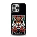Roaring tiger red roses skulls tattoo Phone Case for iPhone 11-17 & Samsung Galaxy S24-S26