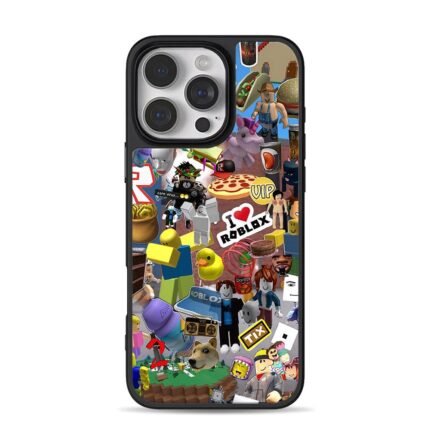 Roblox avatar snack meme collage iPhone 16 Pro Max Black Case